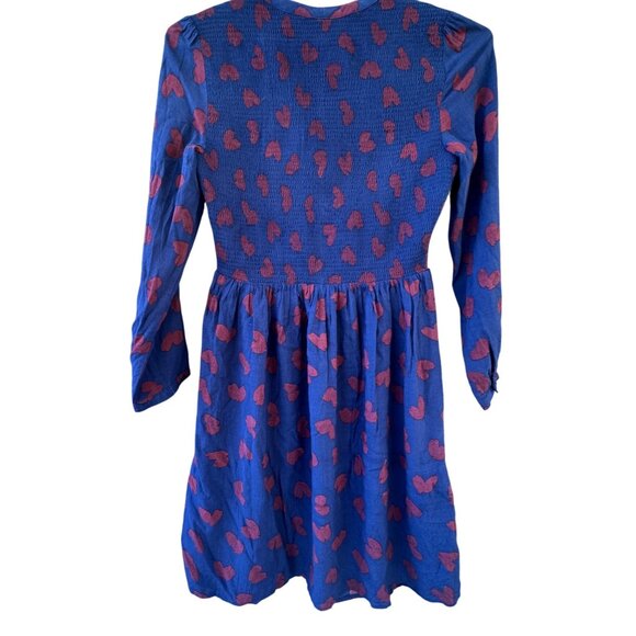 Anthropologie Maeve Women's XSmall Long Sleeve Smocked Heart Mini Dress - Picture 3 of 11